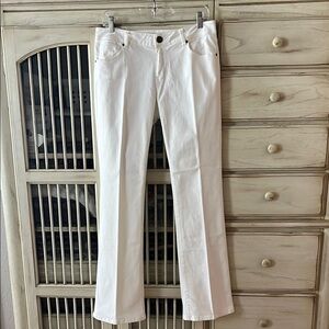 CAbi White Flare Wide Leg Jeans
